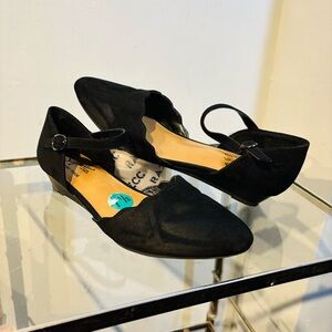 Seychelles Loafers & Flats Black Suede Leather Low Wedge Memory Foam Women’s 7.5